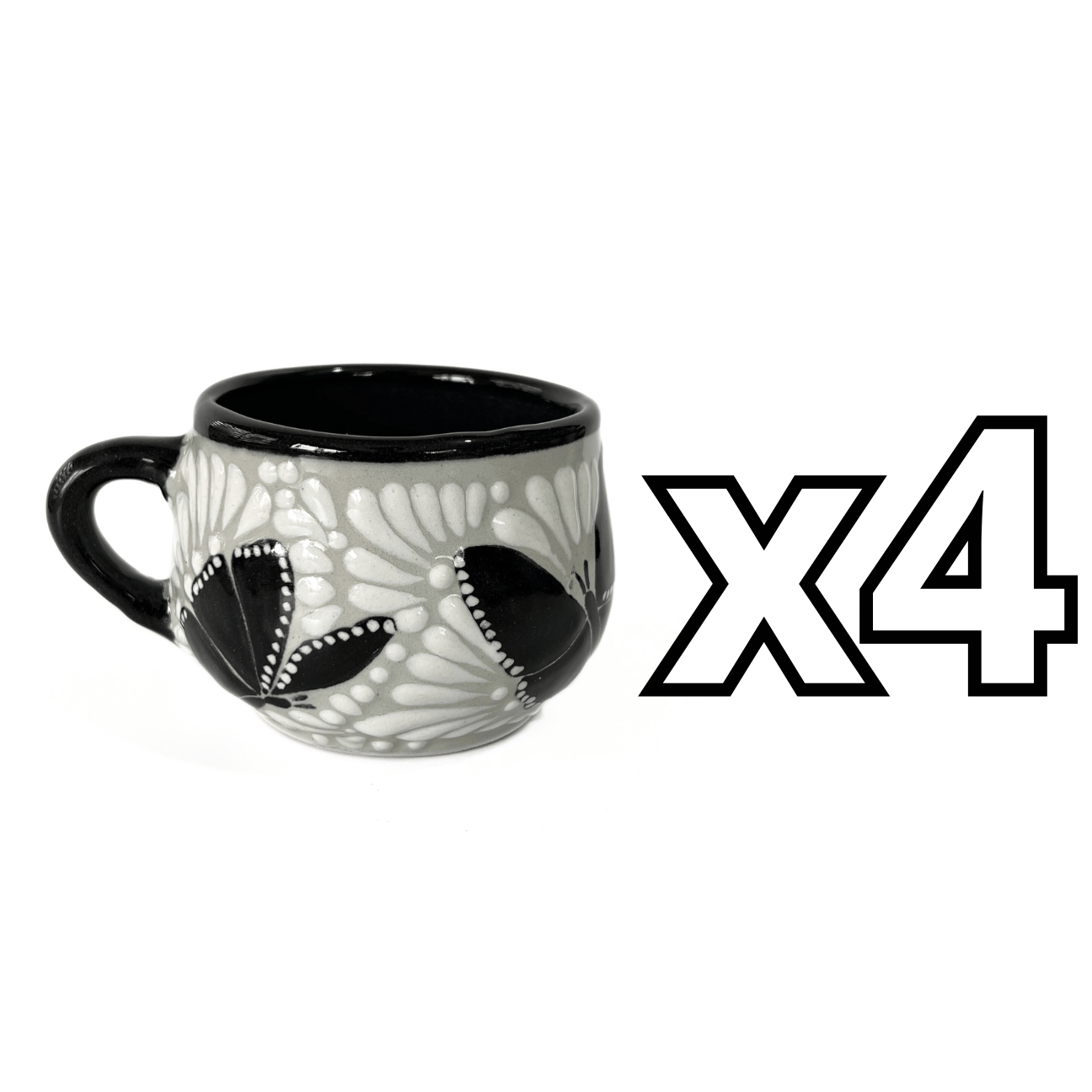 TAZA CHOCOLATERA MEDIANA FONDO TRADICIONAL MIK BLANCO ORILLA NEGRO