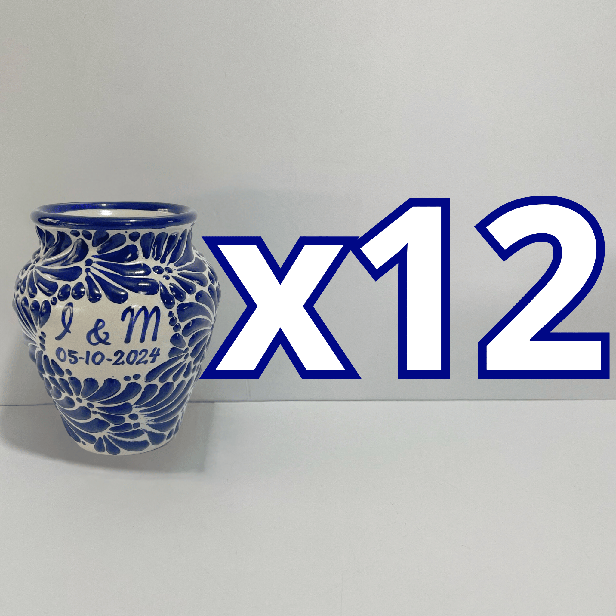 CANTARITO FONDO TRADICIONAL MIK AZUL COBALTO INICIALES Y FECHA