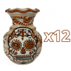 FLORERO ONDAS 15 CM 8 CARACTERES FONDO TRADICIONAL CENEFA TERRACOTA CALAVERA