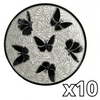 PLATO PLANO FONDO TRADICIONAL MIK BLANCO ORILLA NEGRO MARIPOSAS NEGRAS