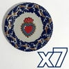 PLATO PLANO DESTELLOS DE ORO FONDO TRADICIONAL MIK CENEFA AZUL COBALTO SAGRADO CORAZON