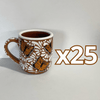 TAZA RECTA ESTANDAR FONDO CAFE MIK BLANCO MARIPOSAS