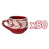 TAZA CHOCOLATERA MEDIANA FONDO ROJO MIK CENEFA BLANCO