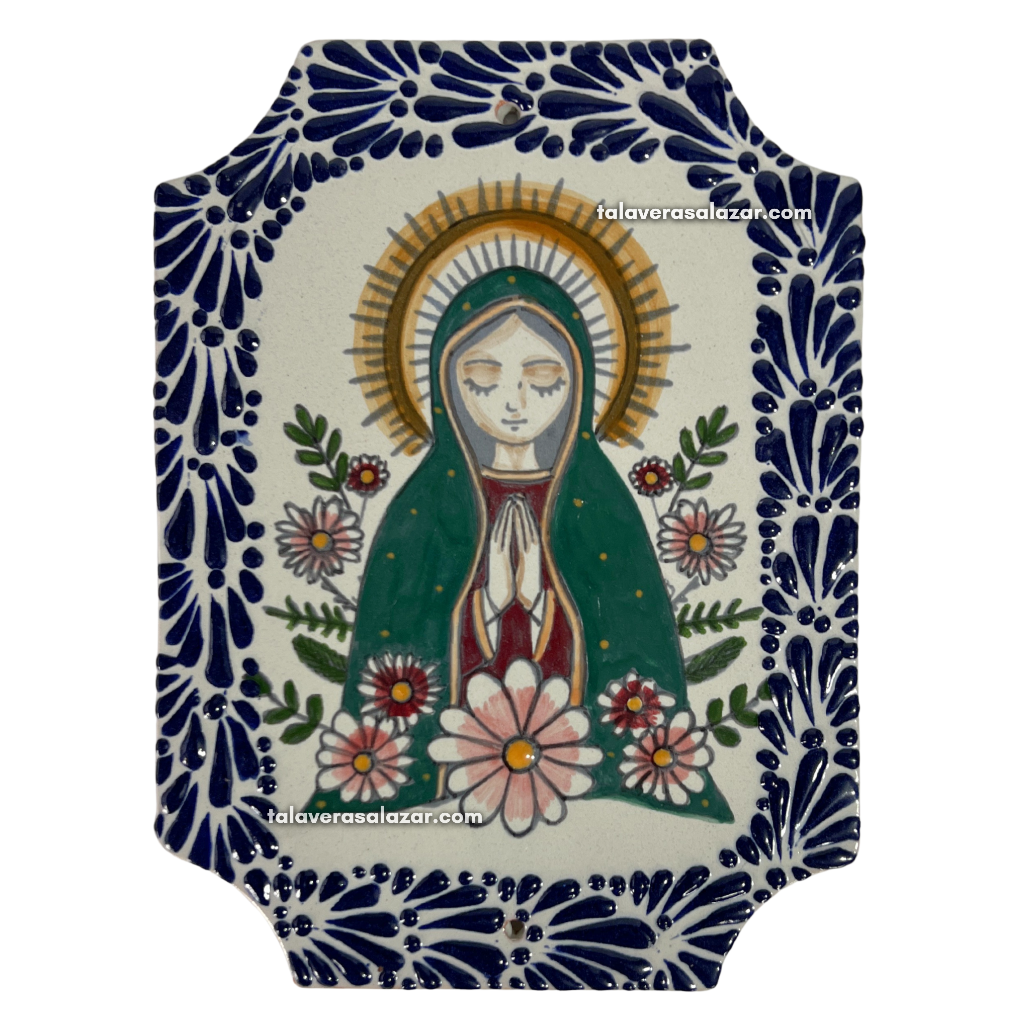 PLACA 24.5 CM VIRGENCITA MIK AZUL COBALTO