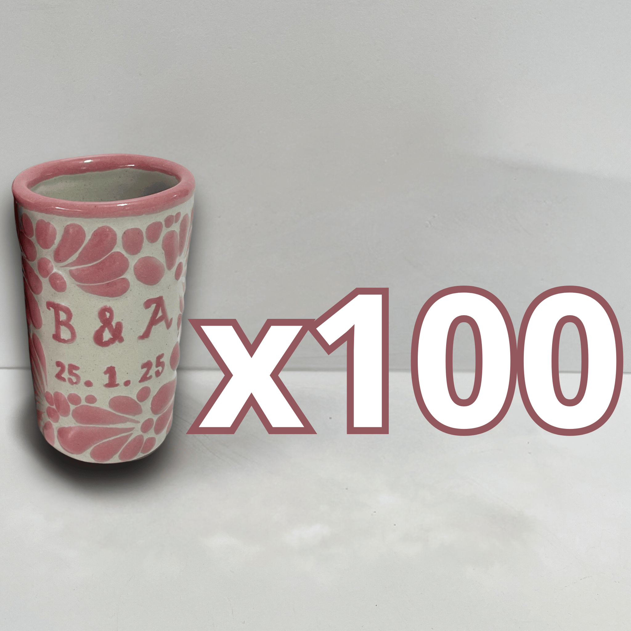 TEQUILERO PERSONALIZADO FONDO BLANCO MIK ROSA INICIALES Y FECHA