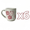 TAZA RECTA ESTANDAR FONDO TRADICIONAL MIK BLANCO TRES FLORES CEREZO
