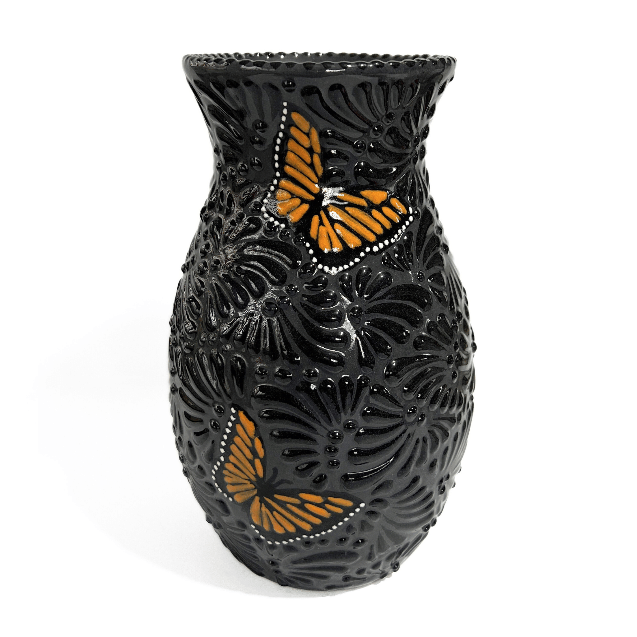 FLORERO BOLICHE 25 CM MIK SUPER BLACK MARIPOSAS