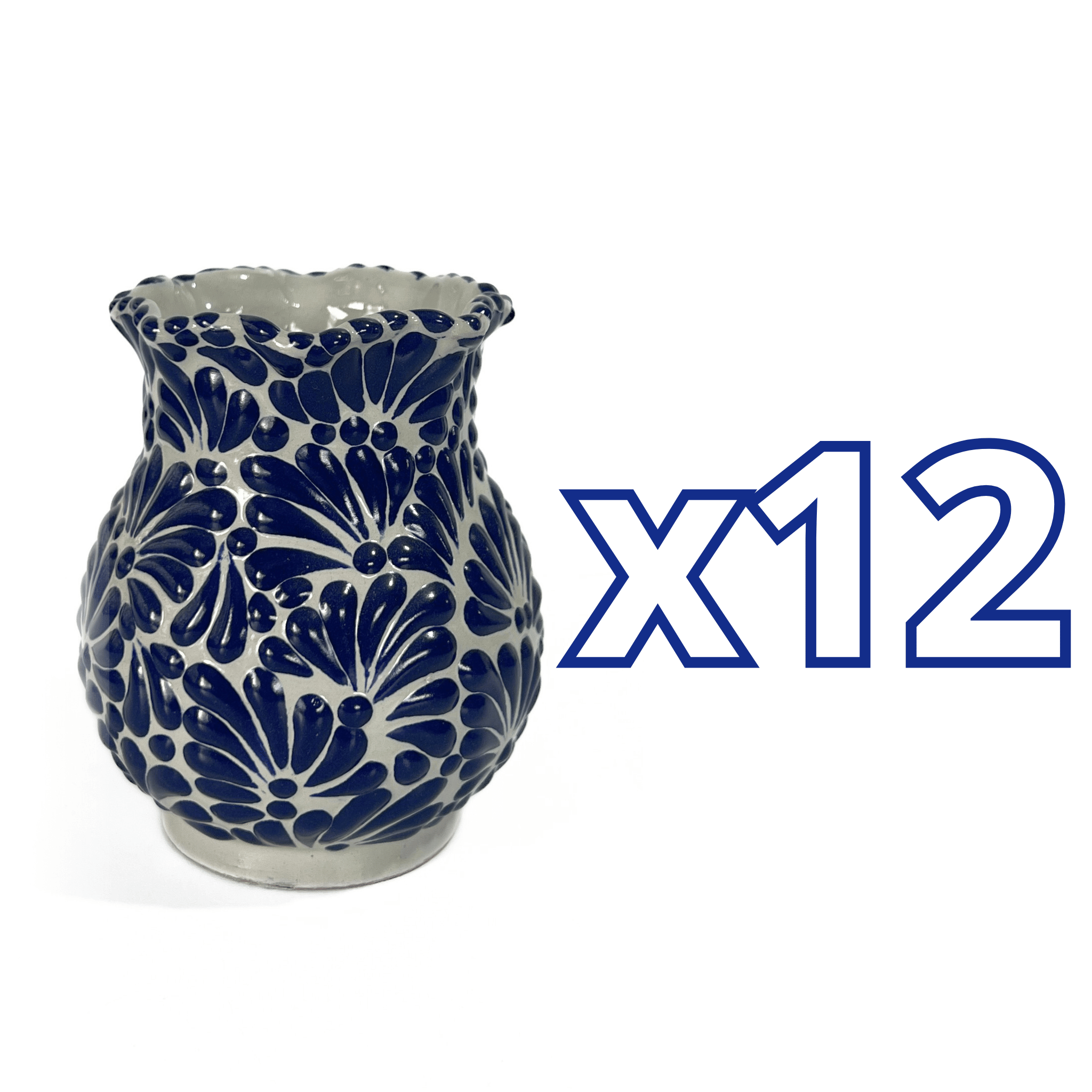 FLORERO ONDAS 8 CM FONDO TRADICIONAL MIK AZUL COBALTO
