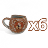 TAZA FORMA CORAZON CHOCOLATERA GRANDE FONDO TRADICIONAL MIK TERRACOTA OSITO COMPLETO