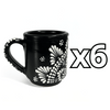 TAZA RECTA ESTANDAR FONDO NEGRO CENEFA MANDALA BLANCO