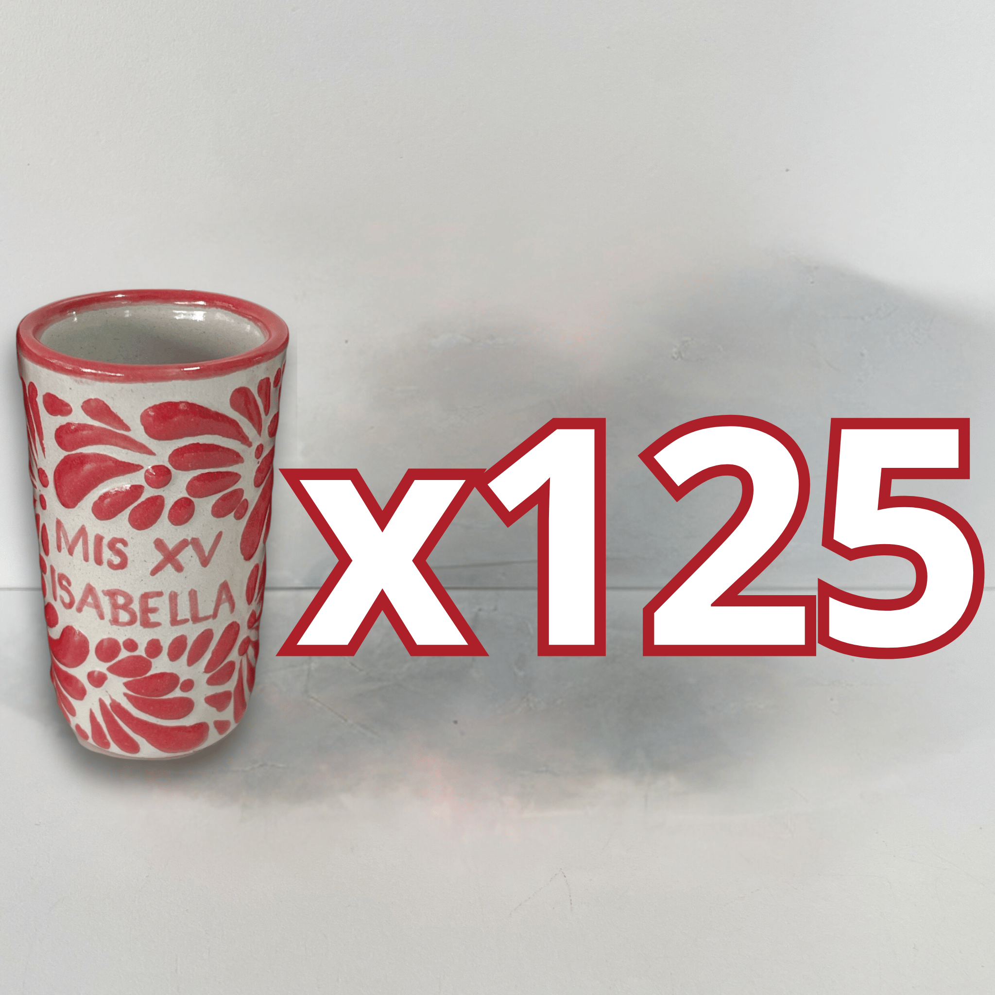 TEQUILERO PERSONALIZADO FONDO TRADICIONAL MIK ROJO MIS XV NOMBRE