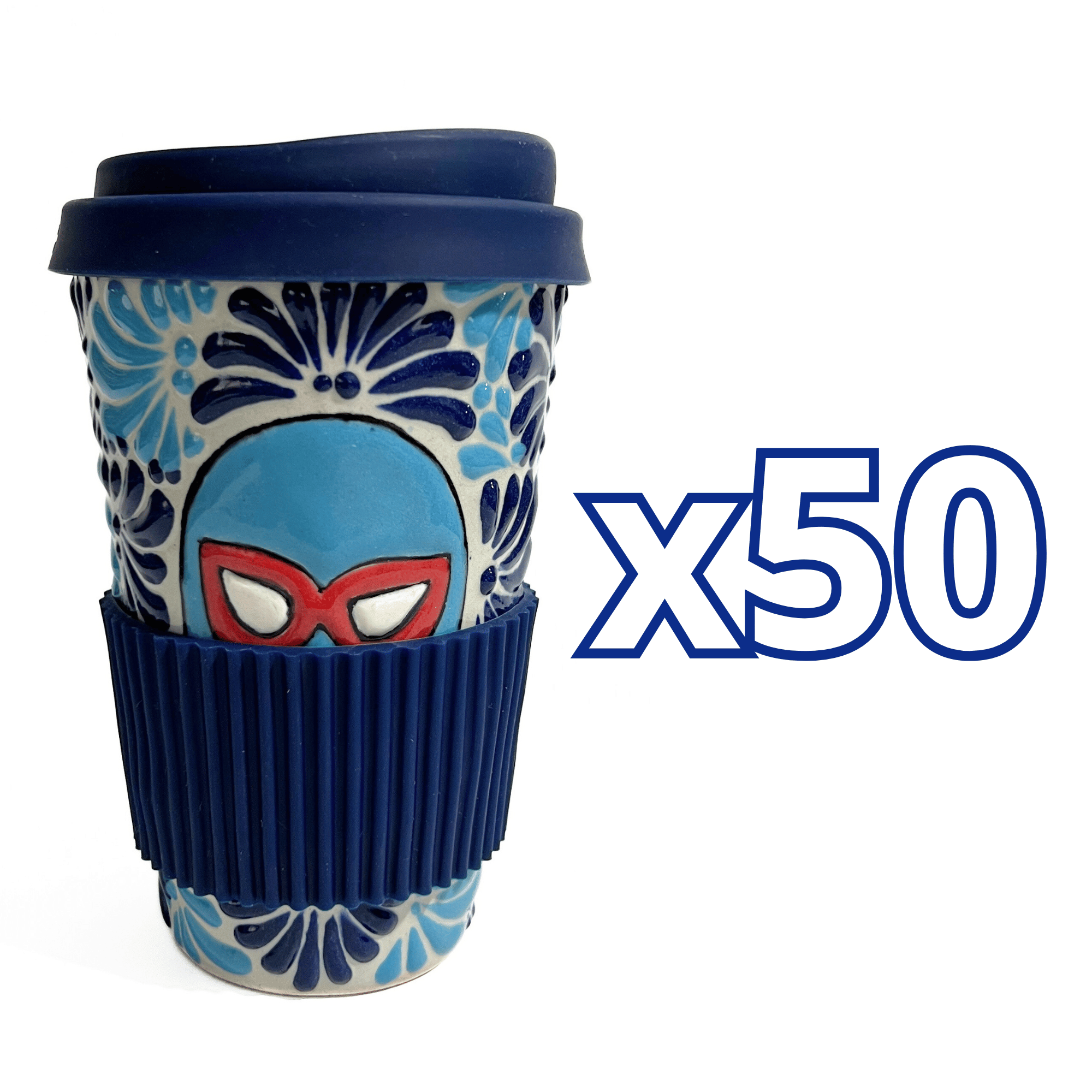 TERMO 15 CM SIN ASA FONDO TRADICIONAL MIK COMBINACION AZUL COBALTO Y TURQUESA LUCHADOR