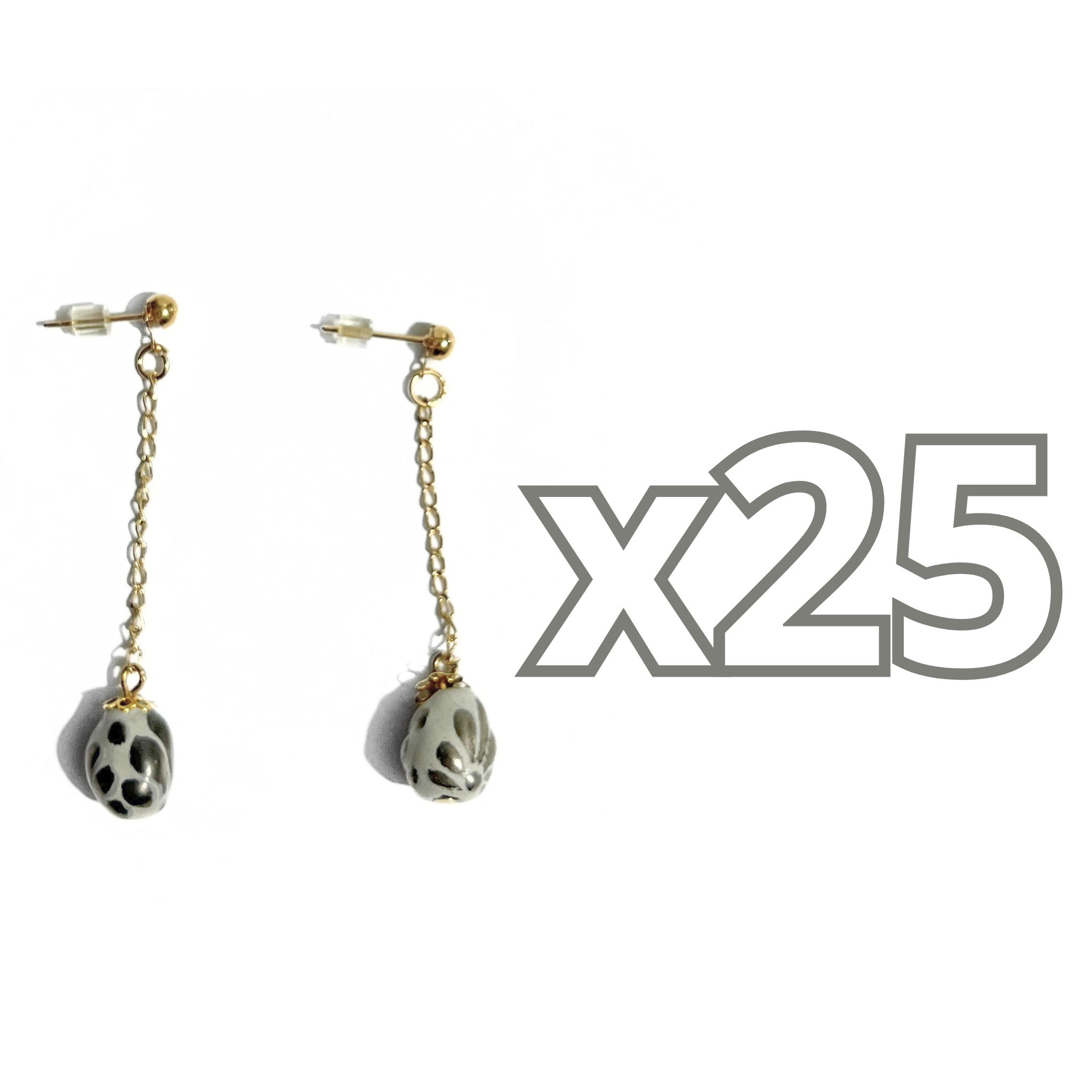 ARETES CADENITA GOTA TRIDIMENSIONAL FONDO TRADICIONAL DESTELLOS DE PLATA