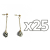 ARETES CADENITA GOTA TRIDIMENSIONAL FONDO TRADICIONAL DESTELLOS DE PLATA