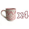 TAZA RECTA ESTANDAR FONDO TRADICIONAL CENEFA ROSA