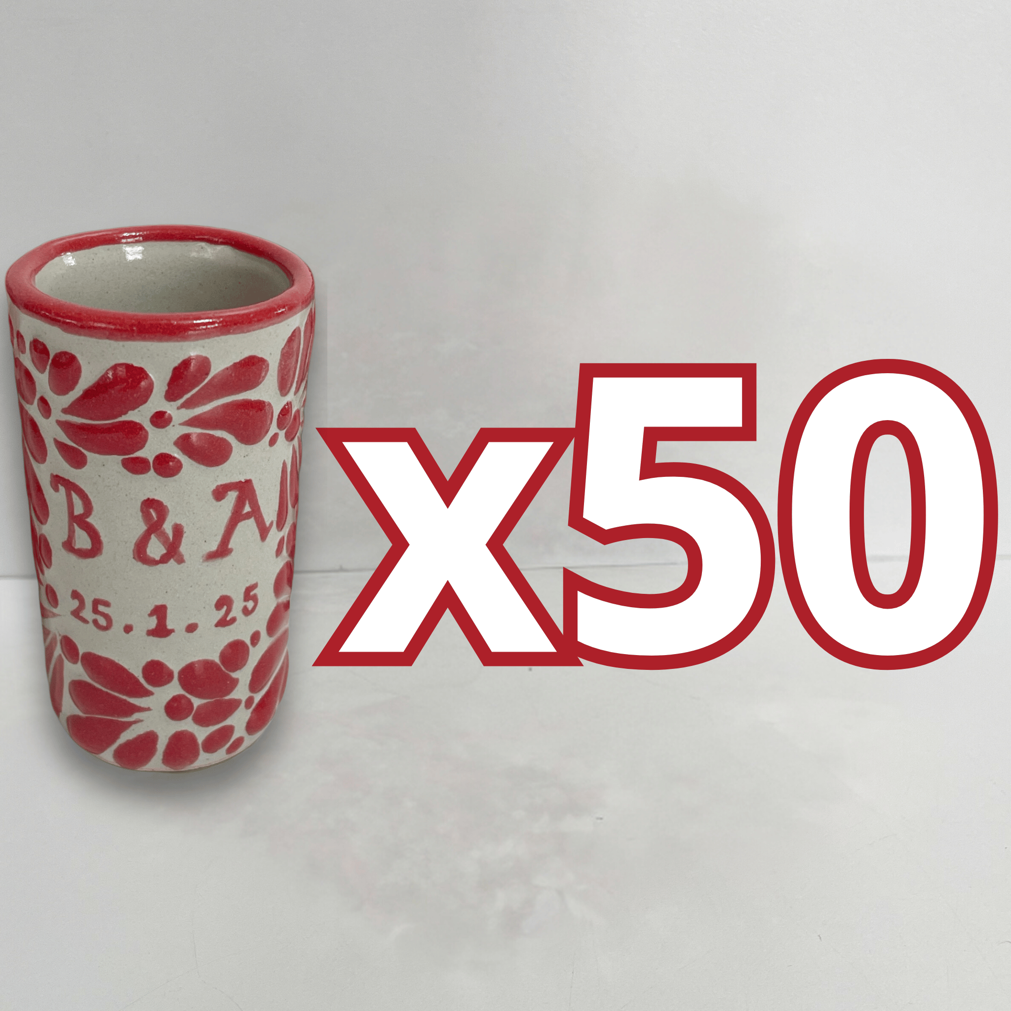 TEQUILERO PERSONALIZADO FONDO TRADICIONAL MIK ROJO INICIALES Y FECHA