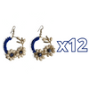 ARETES CRISTAL CORTADO ESFERA FONDO TRADICIONAL DECORADO AZUL COBALTO