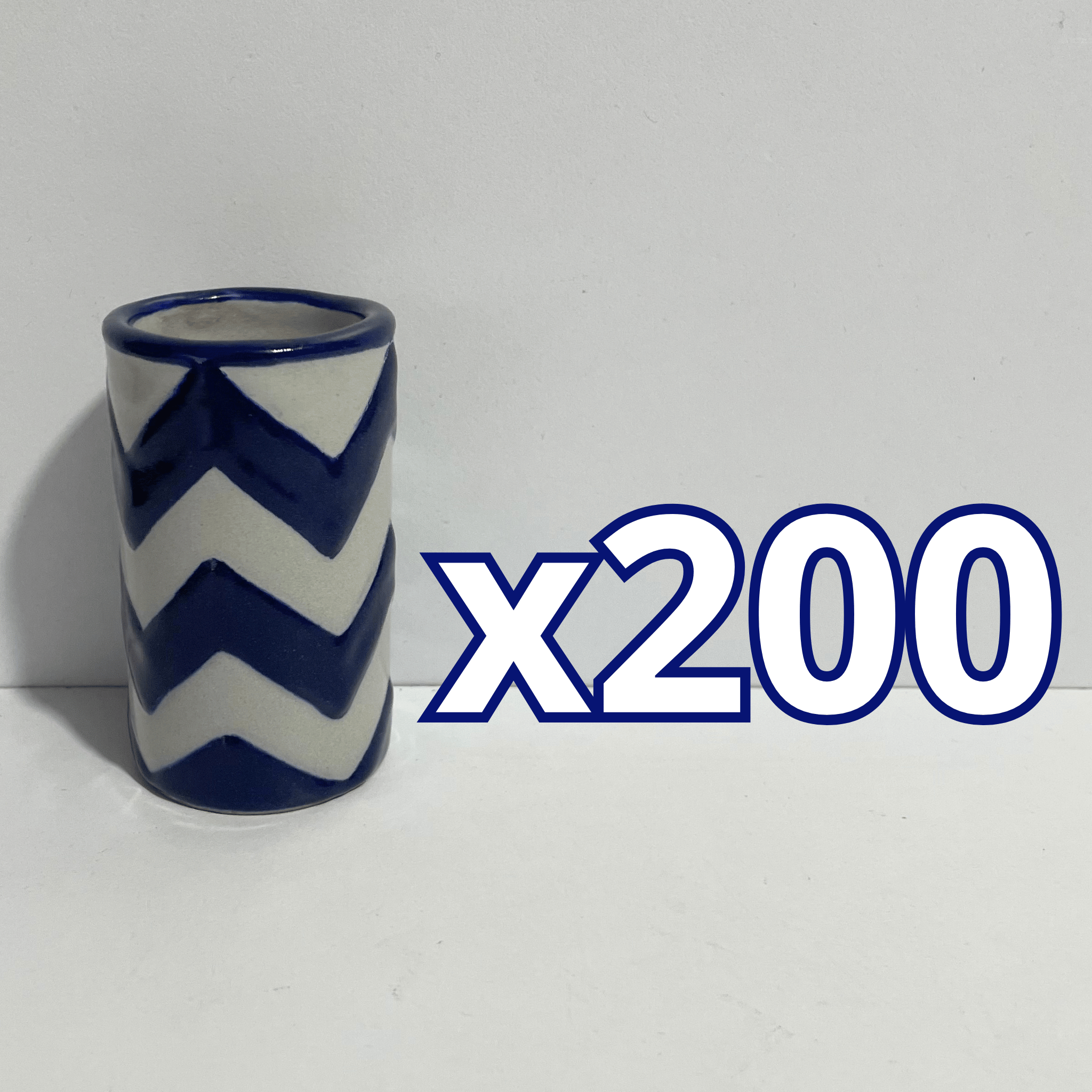 TEQUILERO NO PERSONALIZADO FONDO TRADICIONAL DECORADO ZIG ZAG AZUL COBALTO
