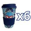 TERMO 15 CM SIN ASA FONDO TRADICIONAL MIK COMBINACION AZUL COBALTO Y TURQUESA LUCHADOR