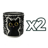TAZA RECTA ESTANDAR FONDO TRADICIONAL MIK NEGRO GATO NEGRO CON OJOS AMARILLOS