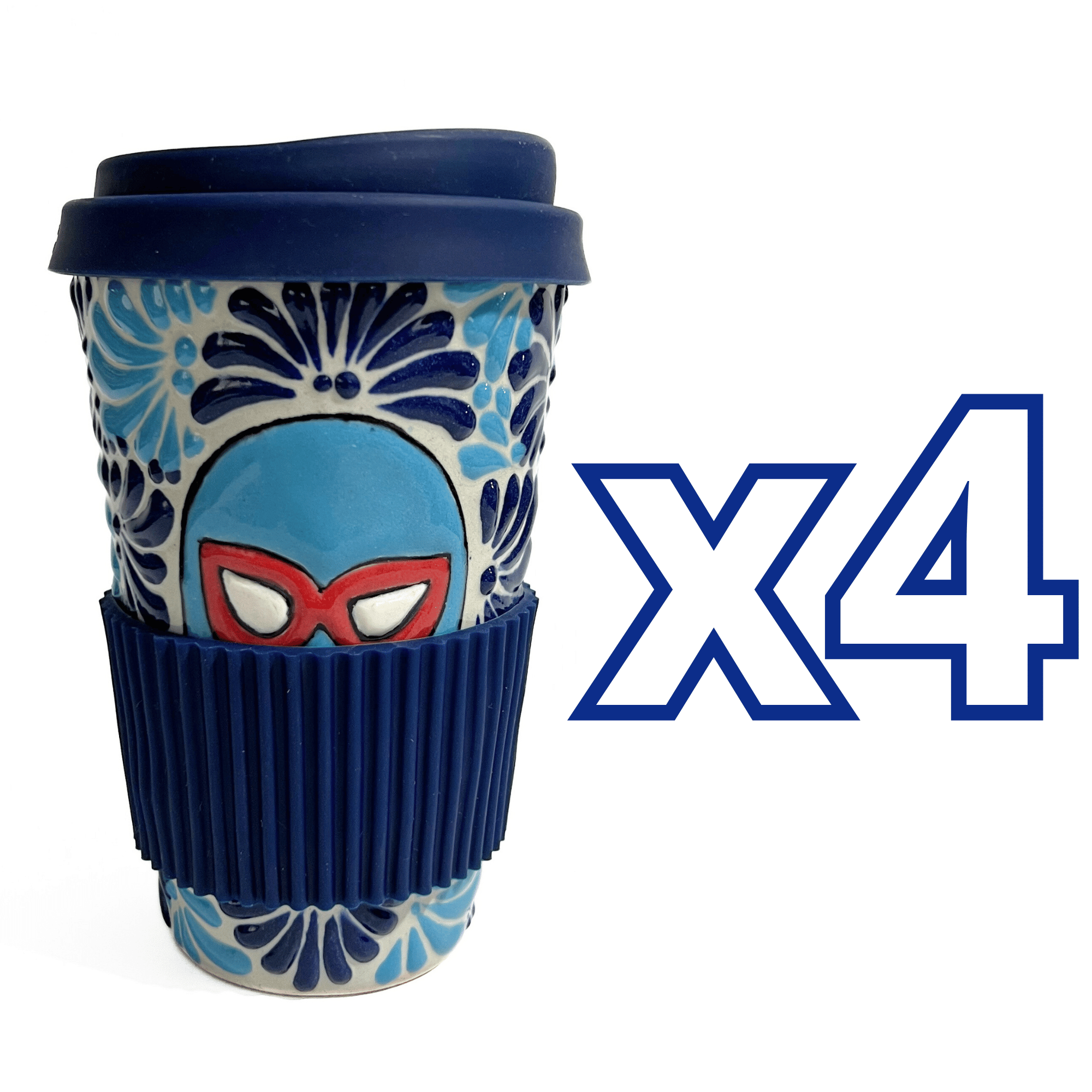 TERMO 15 CM SIN ASA FONDO TRADICIONAL MIK COMBINACION AZUL COBALTO Y TURQUESA LUCHADOR