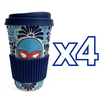 TERMO 15 CM SIN ASA FONDO TRADICIONAL MIK COMBINACION AZUL COBALTO Y TURQUESA LUCHADOR