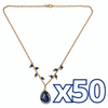 COLLAR GOTA PLANO FONDO TRADICIONAL DECORADO AZUL COBALTO CADENA DORADA