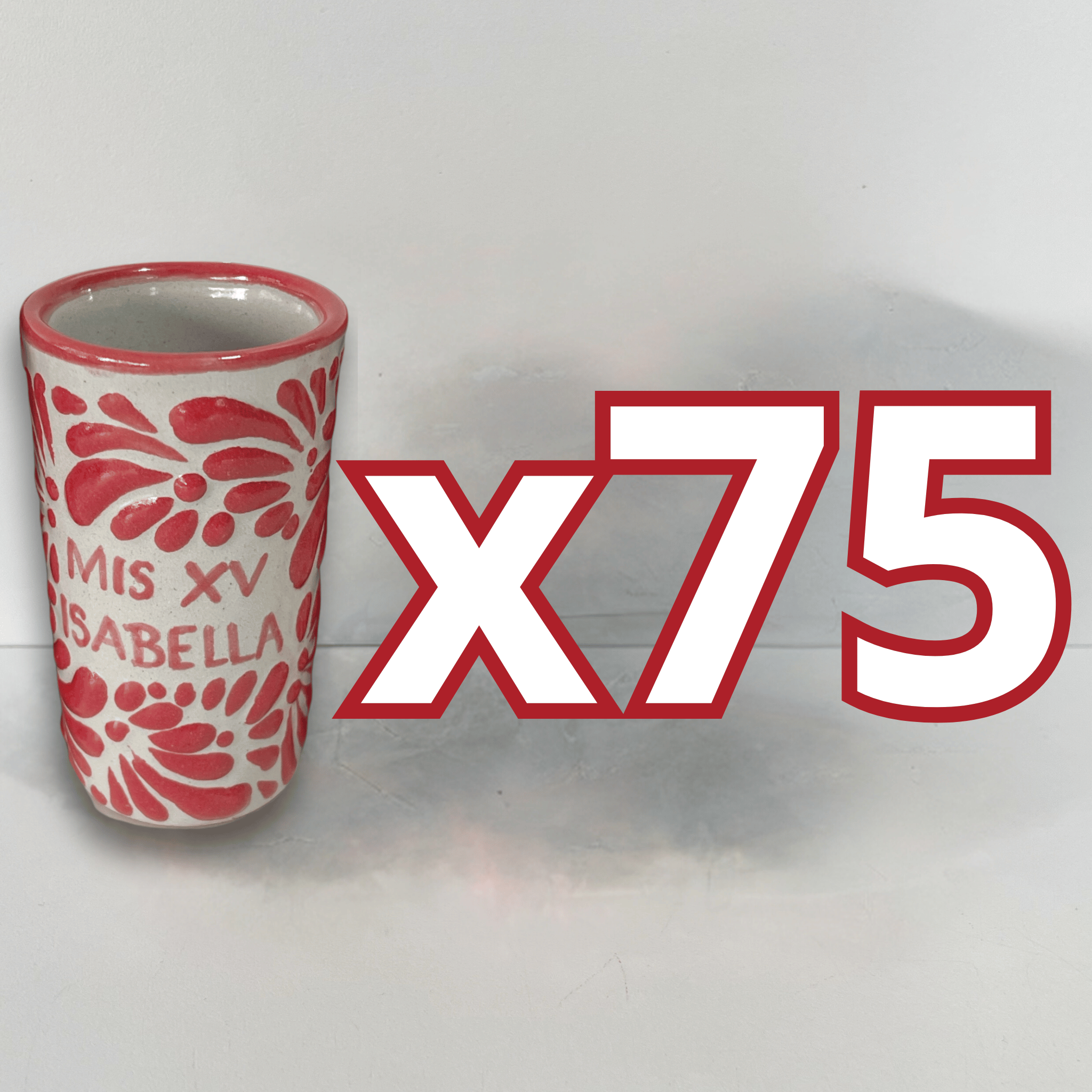 TEQUILERO PERSONALIZADO FONDO TRADICIONAL MIK ROJO MIS XV NOMBRE