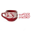 TAZA CHOCOLATERA MEDIANA FONDO ROJO MIK CENEFA BLANCO