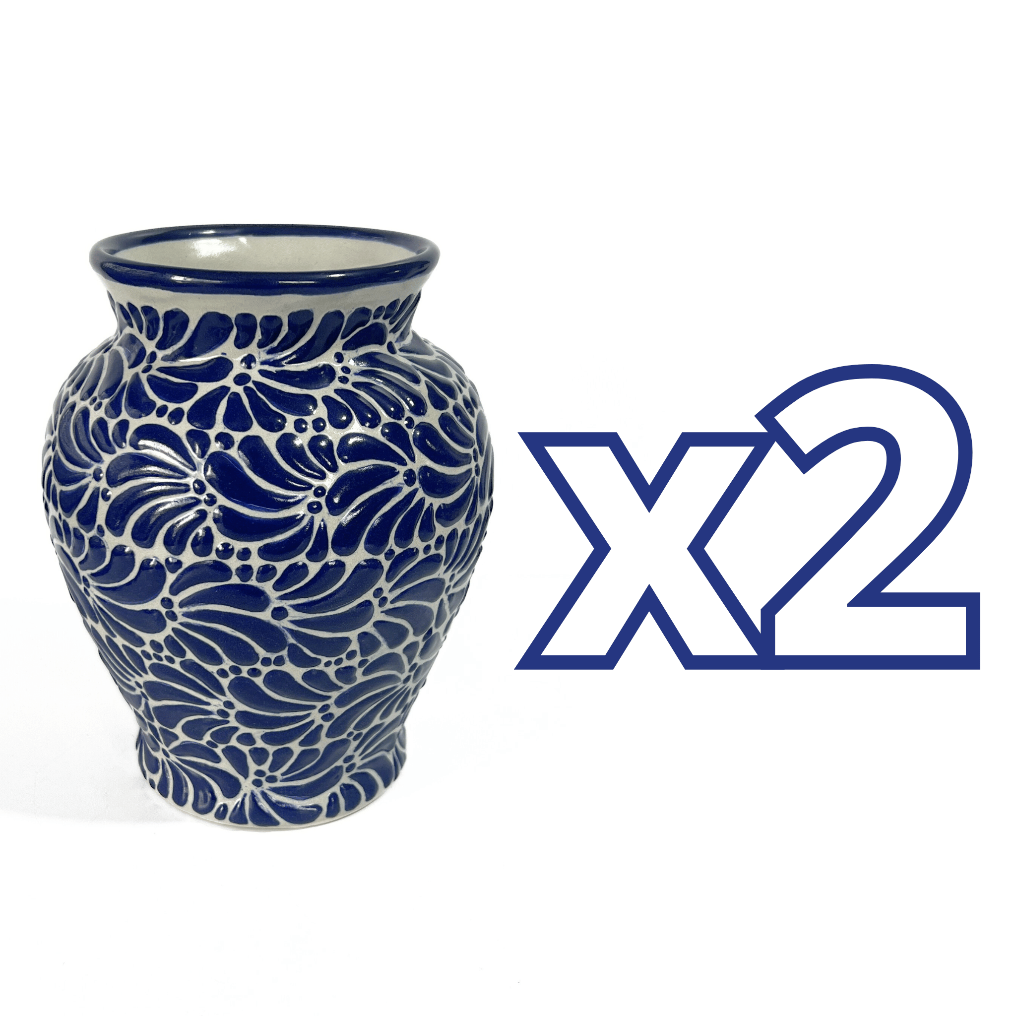 FLORERO JARRON FONDO TRADICIONAL MIK AZUL COBALTO