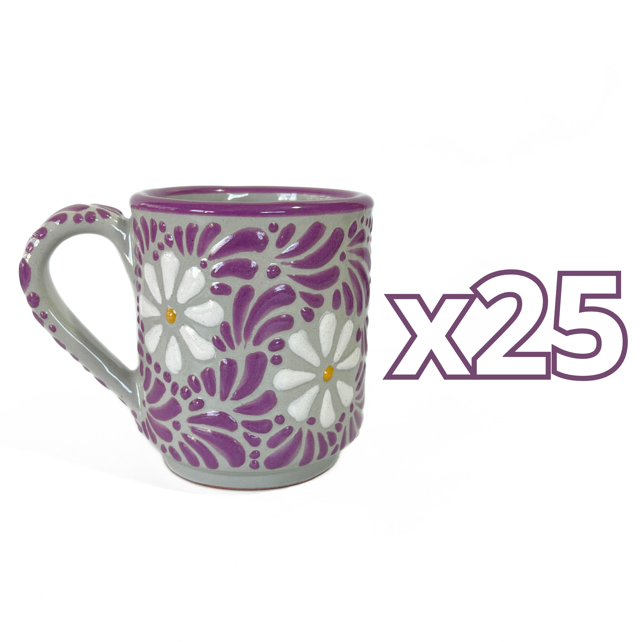 TAZA RECTA ESTANDAR FONDO TRADICIONAL MIK MORADO MARGARITAS