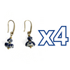 ARETES ESFERA Y DONA FONDO TRADICIONAL DECORADO AZUL COBALTO