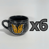 TAZA CHOCOLATERA MEDIANA FONDO NEGRO MIK NEGRO MARIPOSA