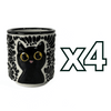 TAZA RECTA ESTANDAR FONDO TRADICIONAL MIK NEGRO GATO NEGRO CON OJOS AMARILLOS