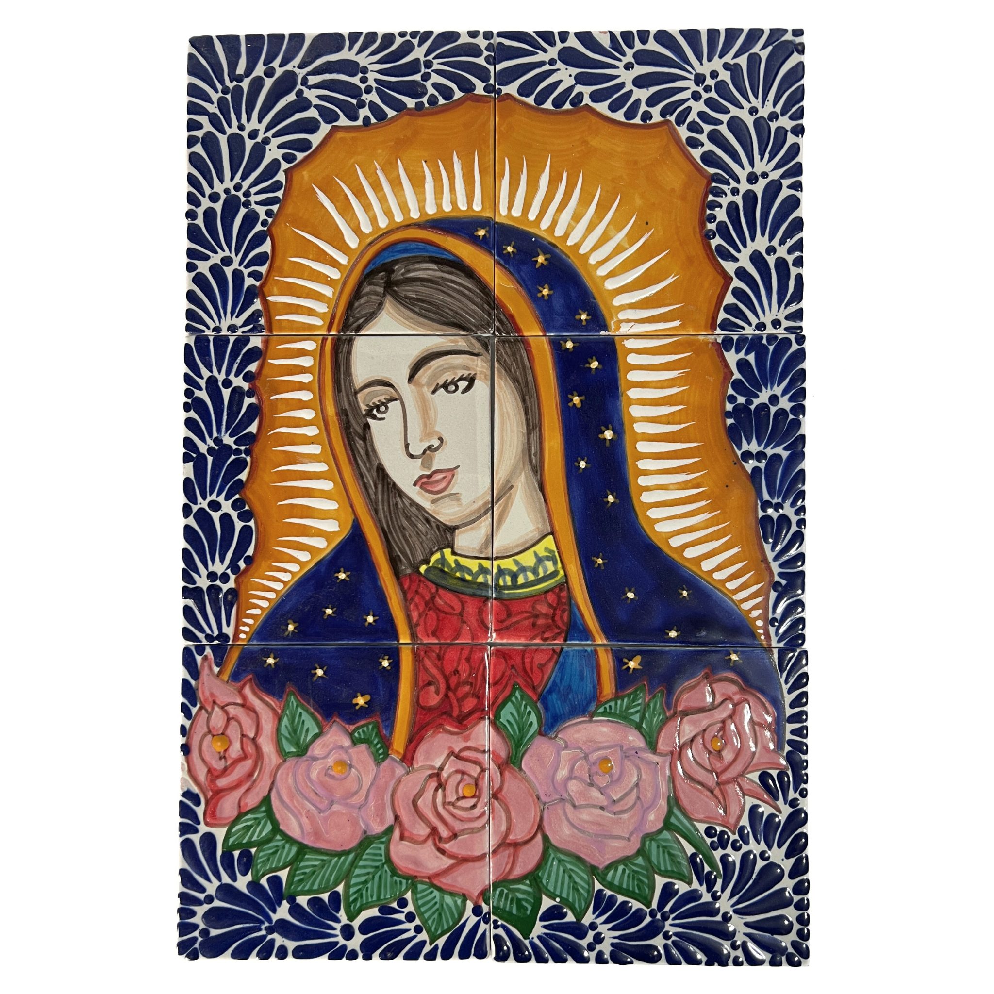 MURAL VIRGENCITA CENEFA MIK AZUL COBALTO 45 X 30 CM