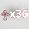 CRUZ 6 CM FONDO BLANCO DECORADO FLORES ROSA NO INCLUYE PERSONALIZADO