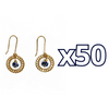 ARETES AROS ESFERA FONDO TRADICIONAL DECORADO AZUL COBALTO