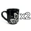 TAZA RECTA ESTANDAR FONDO NEGRO CENEFA MANDALA BLANCO