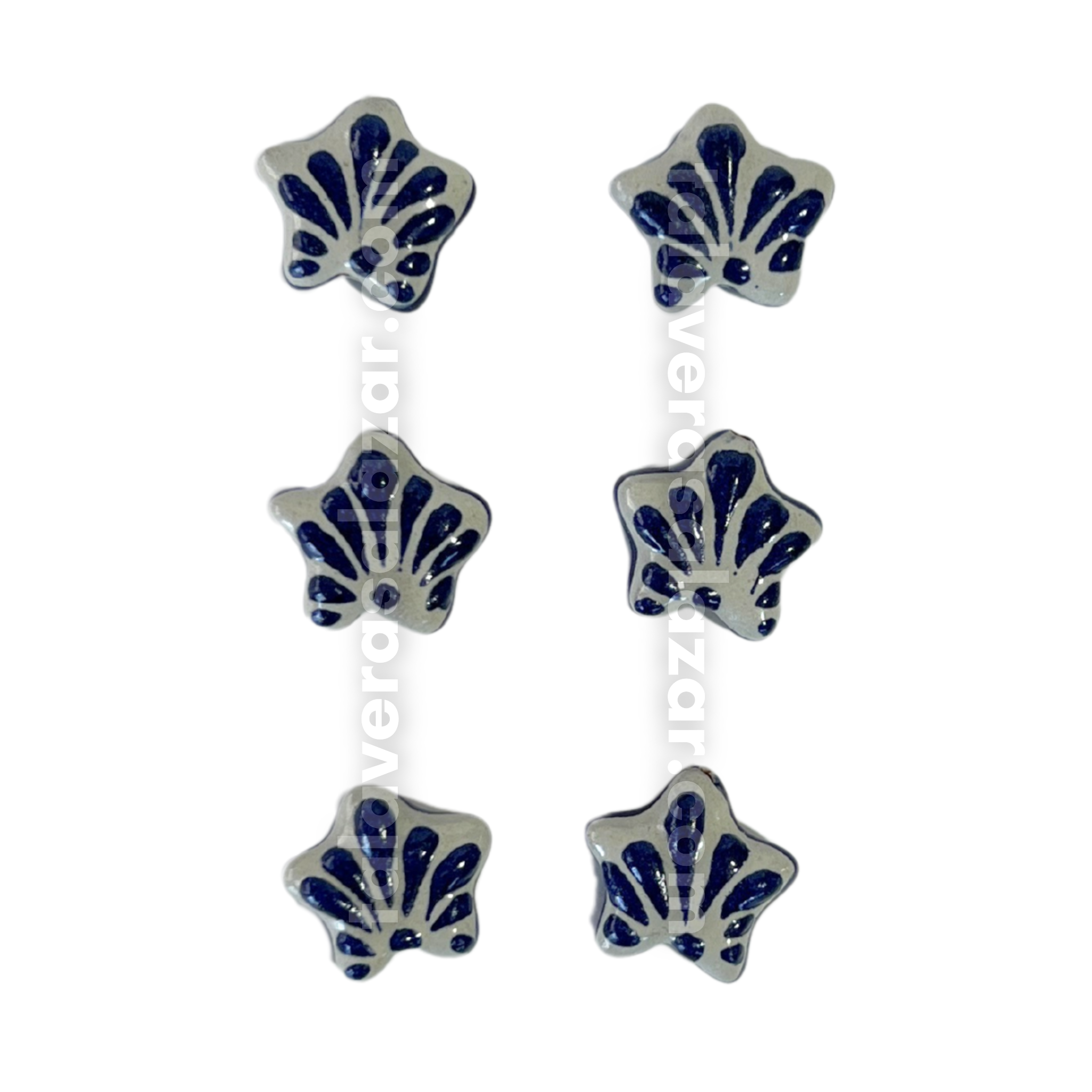 ESTRELLA 5 PICOS 1.7 CM FONDO TRADICIONAL DECORADO AZUL COBALTO