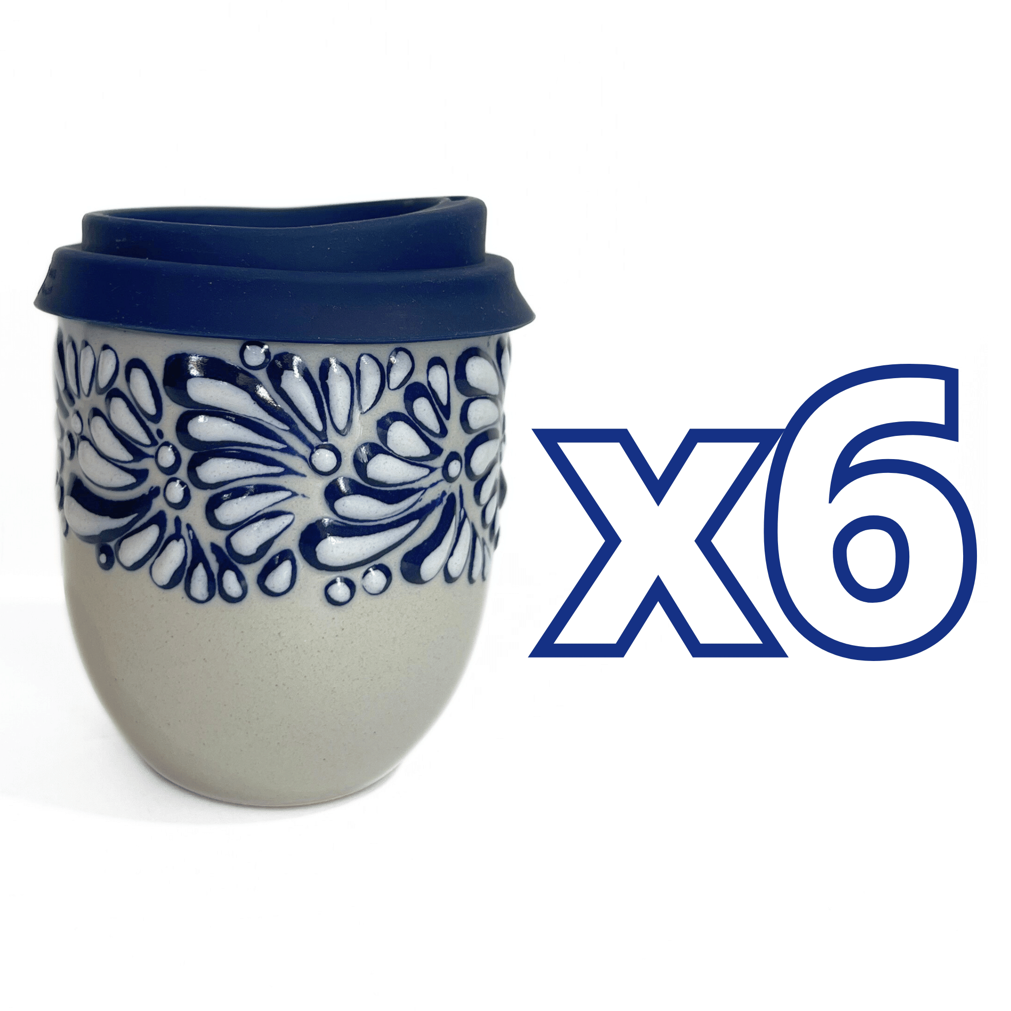 TERMO BOLITA FONDO TRADICIONAL MIK CENEFA AZUL COBALTO GOTA DOBLE BLANCO