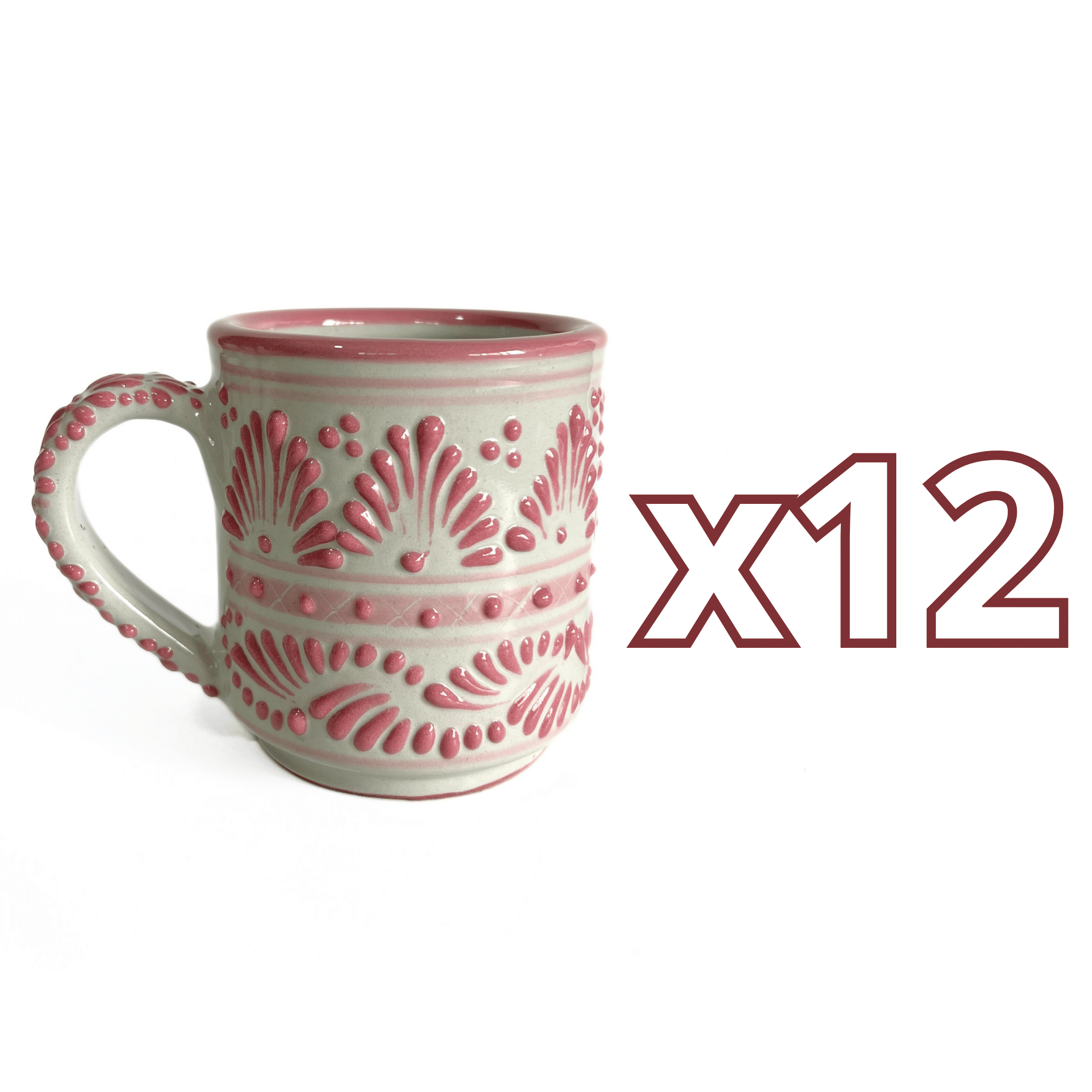 TAZA RECTA ESTANDAR FONDO TRADICIONAL CENEFA ROSA