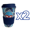 TERMO 15 CM SIN ASA FONDO TRADICIONAL MIK COMBINACION AZUL COBALTO Y TURQUESA LUCHADOR