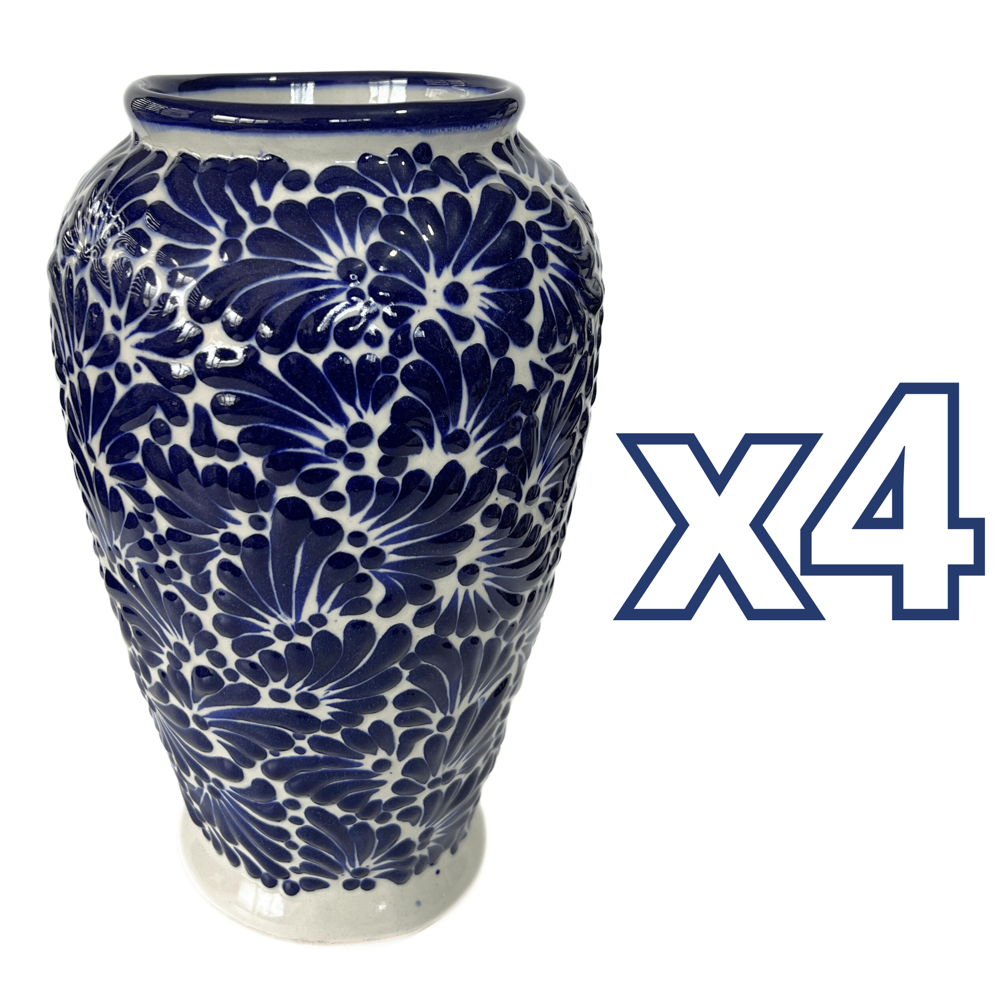 FLORERO JARRON ALTO FONDO TRADICIONAL MIK AZUL COBALTO