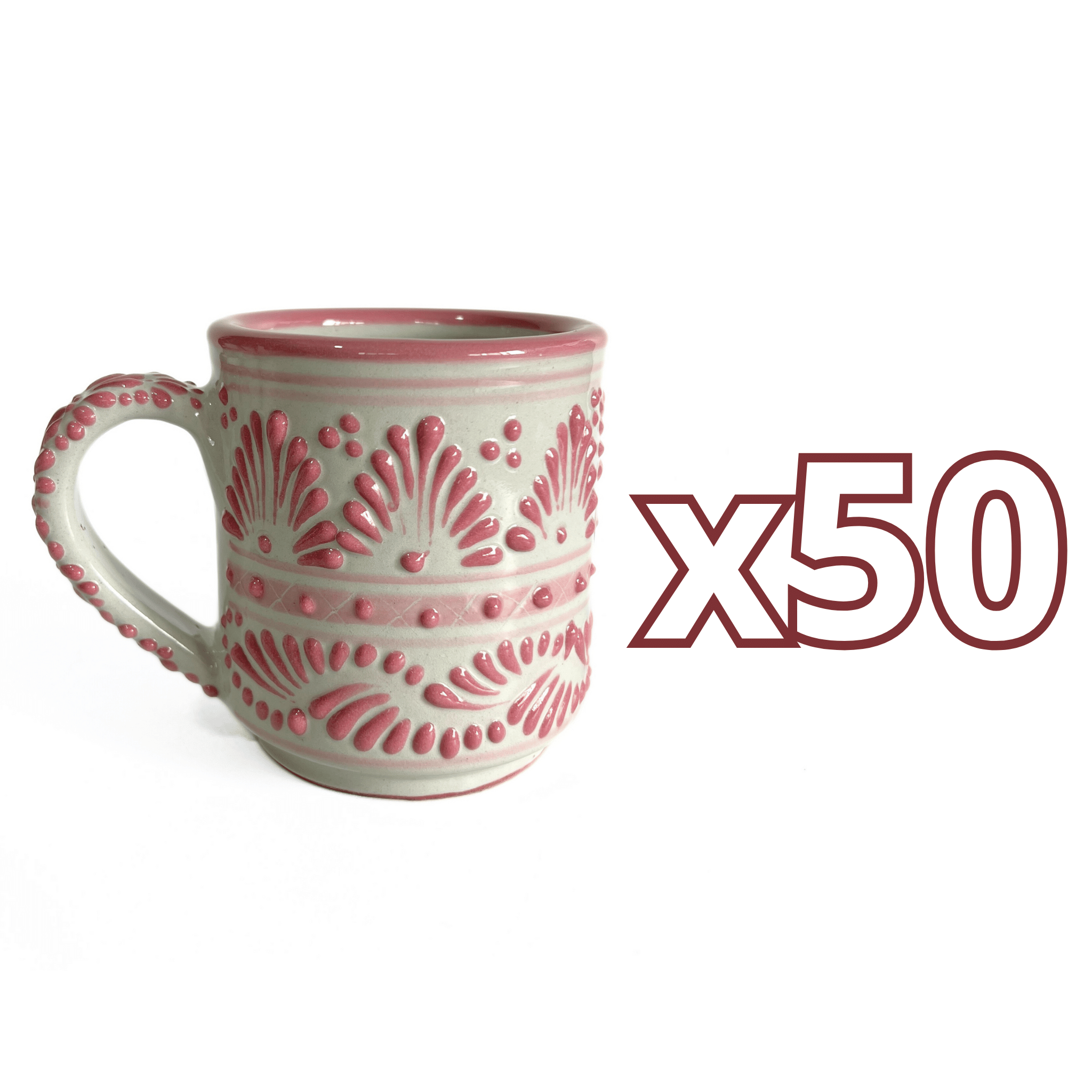 TAZA RECTA ESTANDAR FONDO TRADICIONAL CENEFA ROSA