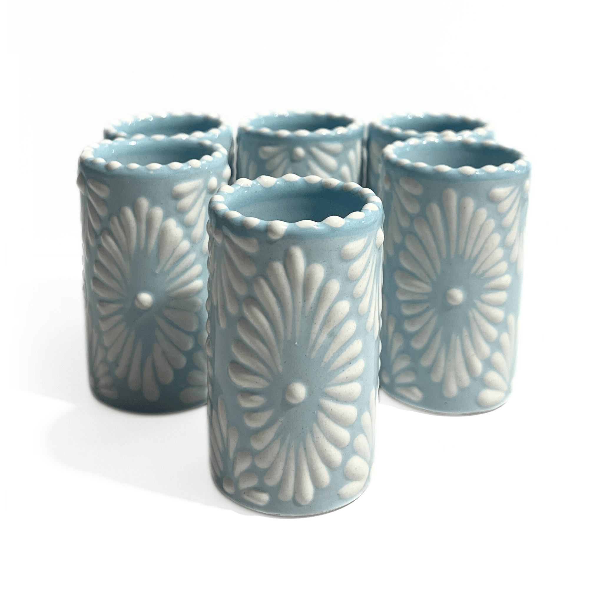 TEQUILERO NO PERSONALIZADO FONDO BABY BLUE ABANICO COMPLETO BLANCO