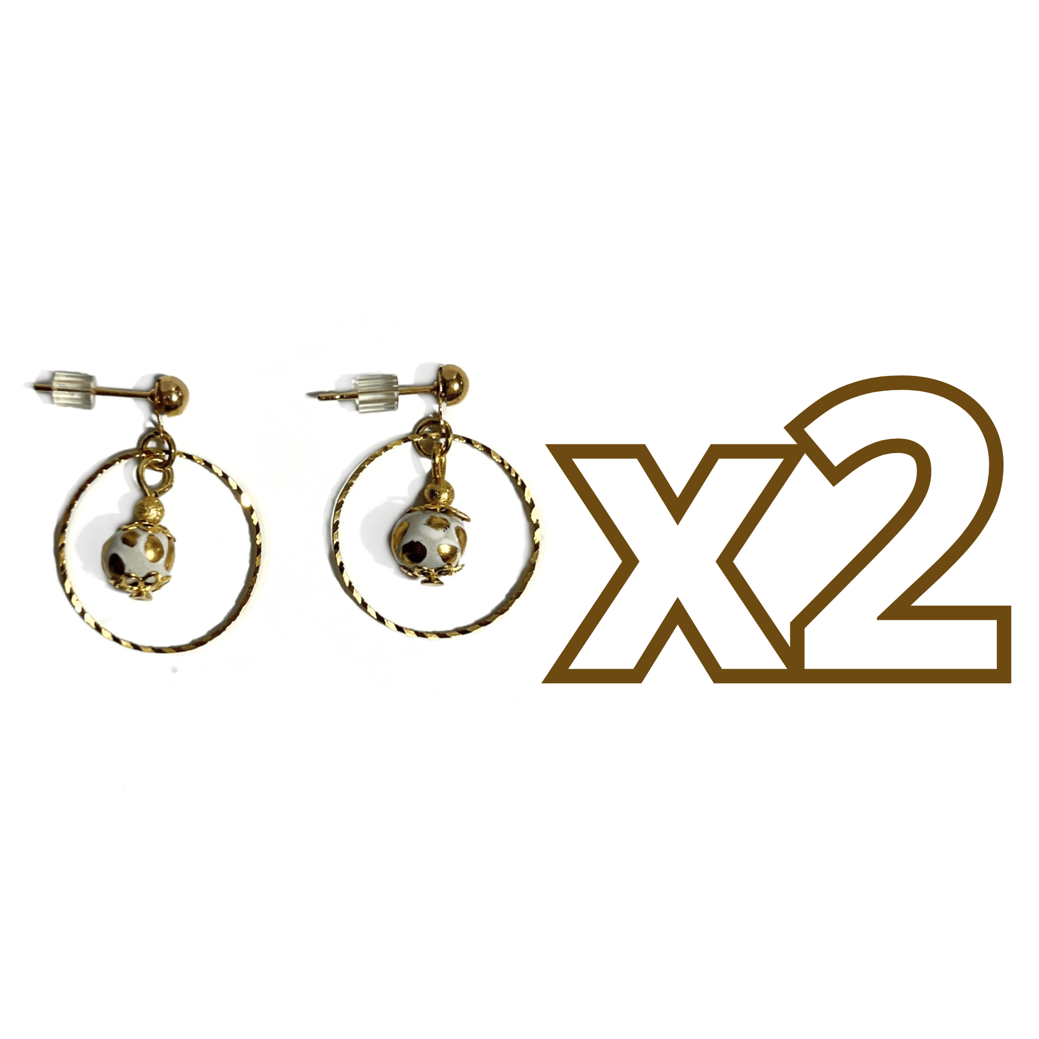 ARETES ARO ESFERA FONDO TRADICIONAL DESTELLOS DE ORO VERSION CIERRE DE PRESION