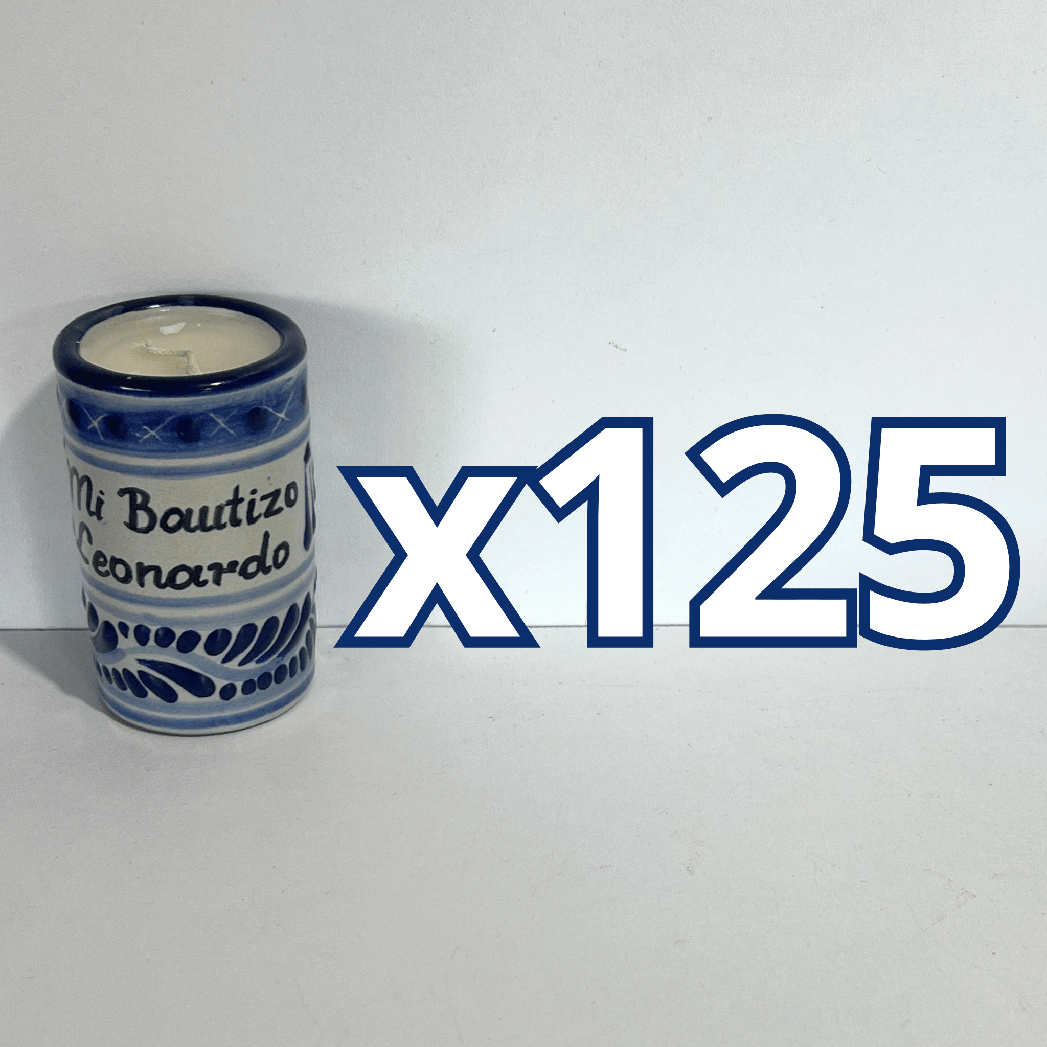 TEQUIVELA PERSONALIZADA FONDO TRADICIONAL CENEFA AZUL COBALTO MI BAUTIZO