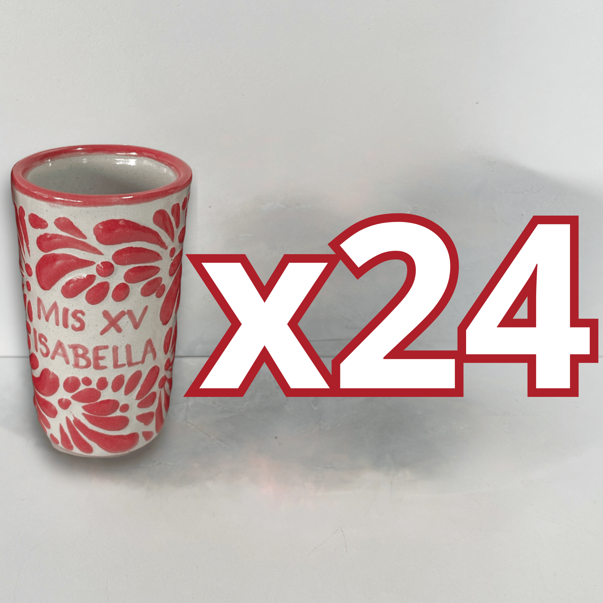 TEQUILERO PERSONALIZADO FONDO TRADICIONAL MIK ROJO MIS XV NOMBRE