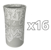 FLORERO CILINDRO 25 CM 16 CARACTERES FONDO TRADICIONAL MIK MEDIO BLANCO PERSONALIZADO