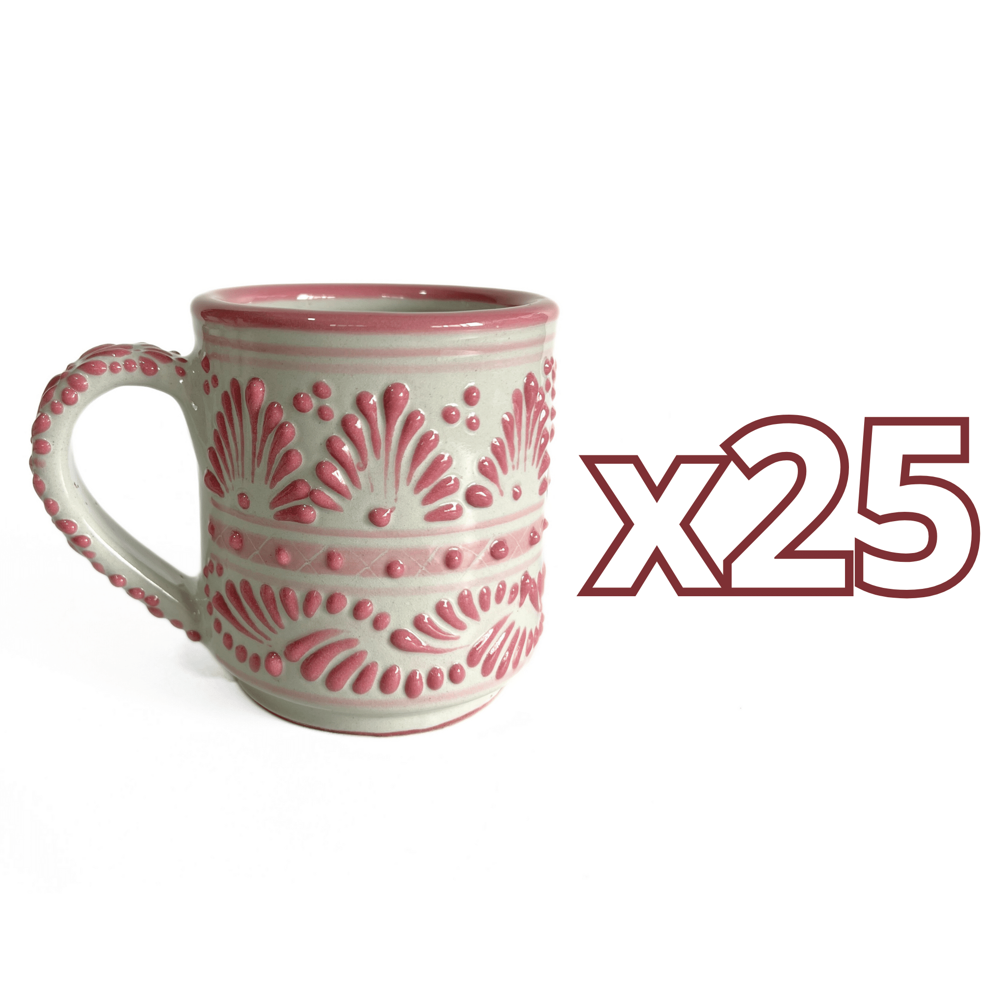 TAZA RECTA ESTANDAR FONDO TRADICIONAL CENEFA ROSA